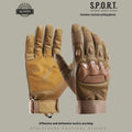 Men's tactical training gloves in black with touchscreen fingertips and breathable fabric