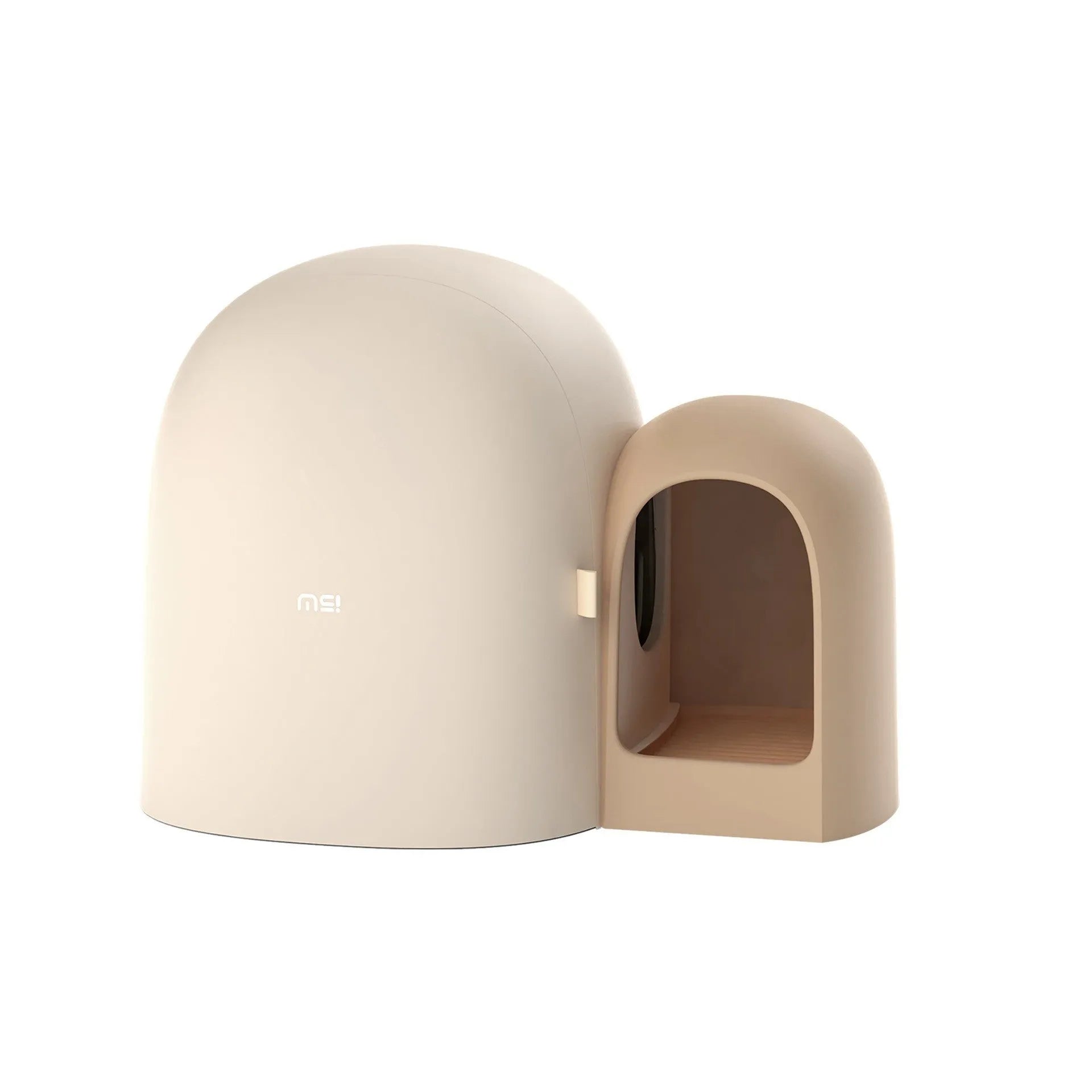 Oversized enclosed cat litter box in moss green colour with dimensions 67.7cm by 49cm