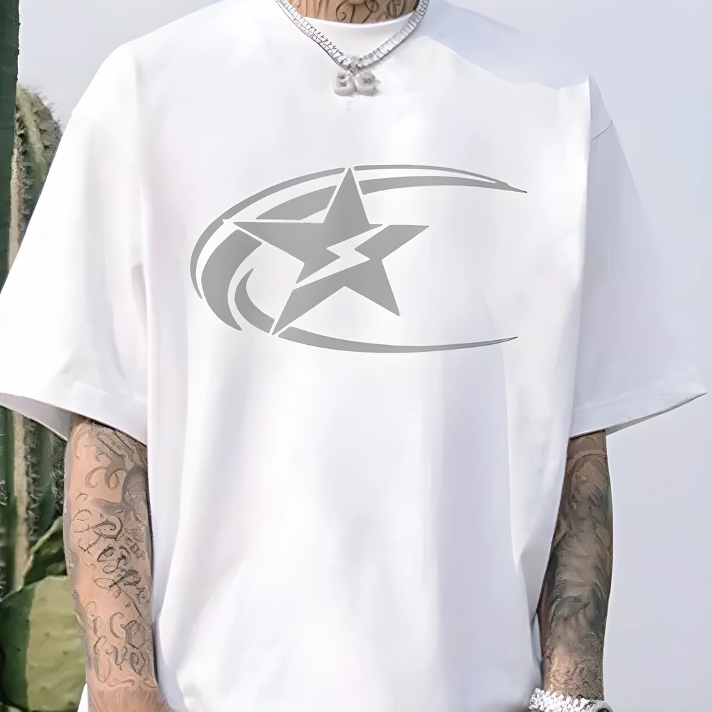 Men's pure cotton short sleeve t-shirt in a solid colour with Japanese retro style