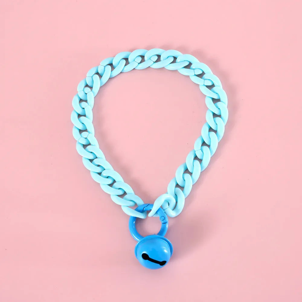 Adjustable pet collar in macaron candy colours with S and M sizing options for cats, dogs and rabbits