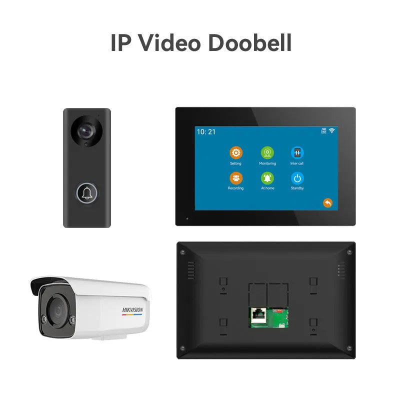 1080P video intercom doorbell system with colour HD camera and 7-inch or 10-inch display options