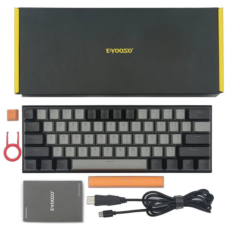 Z11 mechanical keyboard with aluminium alloy frame, black and grey keycaps, monochrome lighting