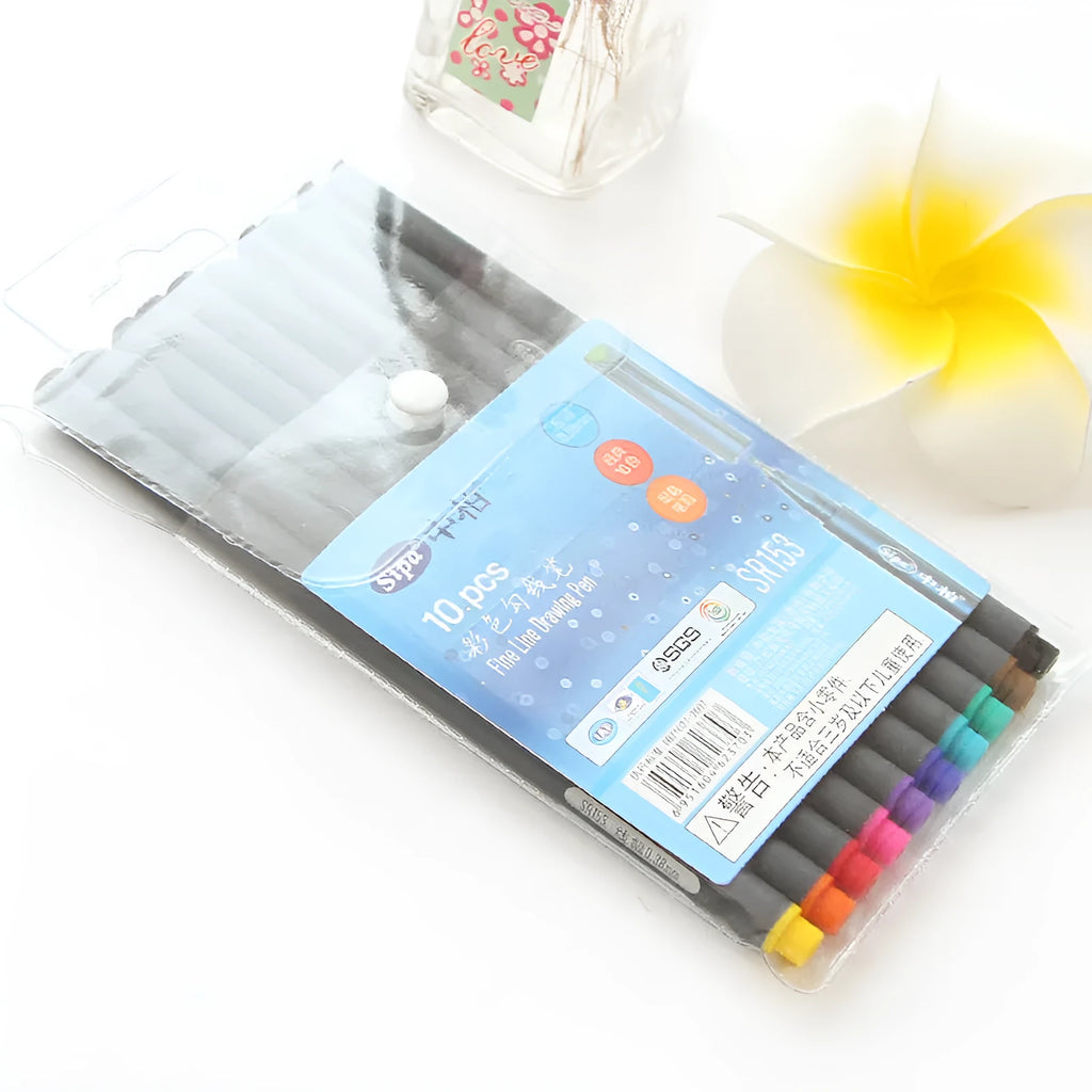 Ten 0.38mm technical drawing pens with syringe nibs for architecture and design professionals