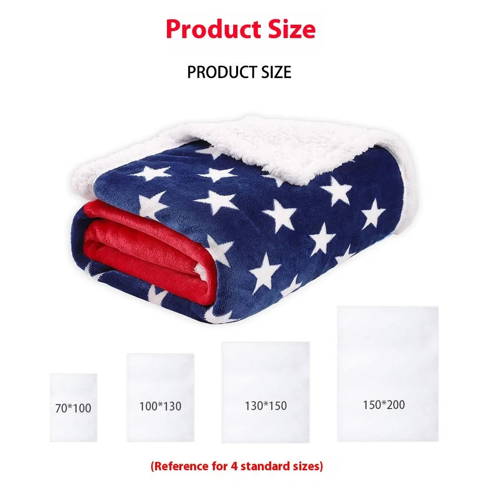 British style polyester blanket with striped pattern in three vacuum-packed sizes for autumn winter warmth