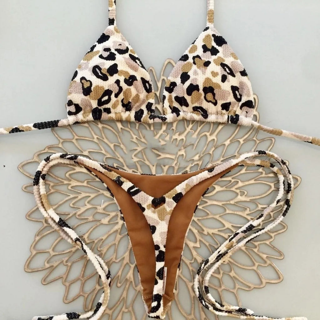 Women's printed nylon bikini swimsuit for swimming and wading sports, shown in colour RT2110.