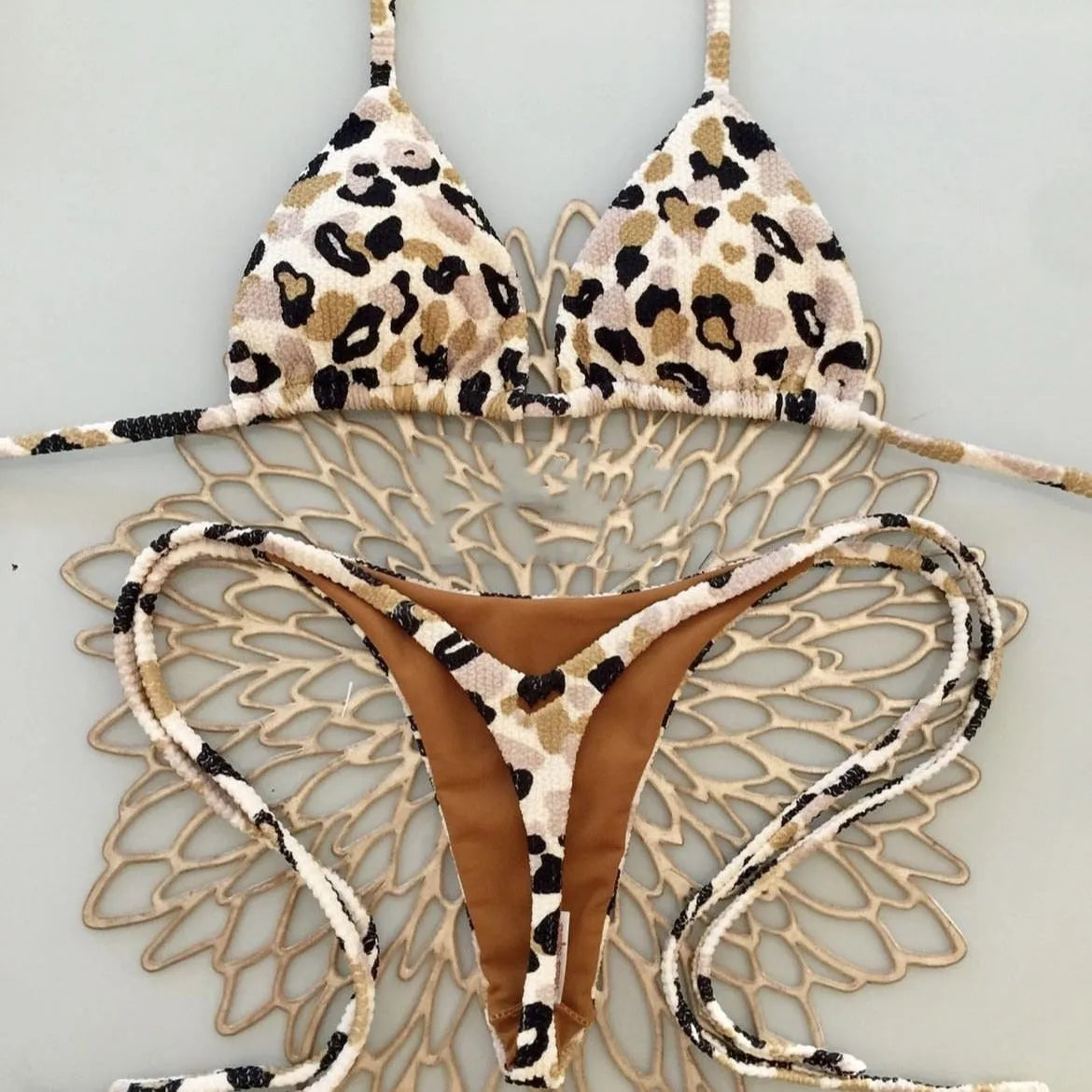 Women's printed nylon bikini swimsuit for swimming and wading sports, shown in colour RT2110.