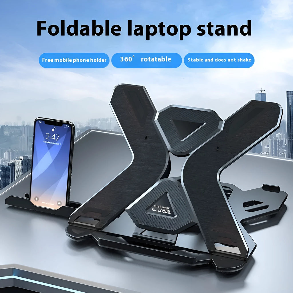 Laptop bracket lifting lazy bracket radiator in ABS plastic classic black colour on desk