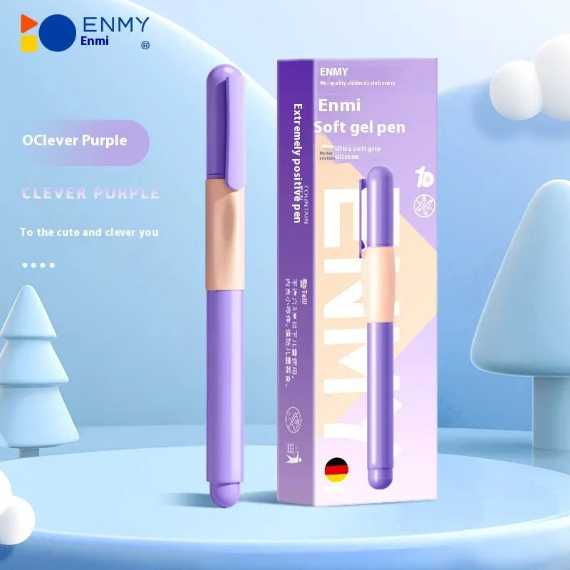 Blue plastic student posture correction pen in box packaging