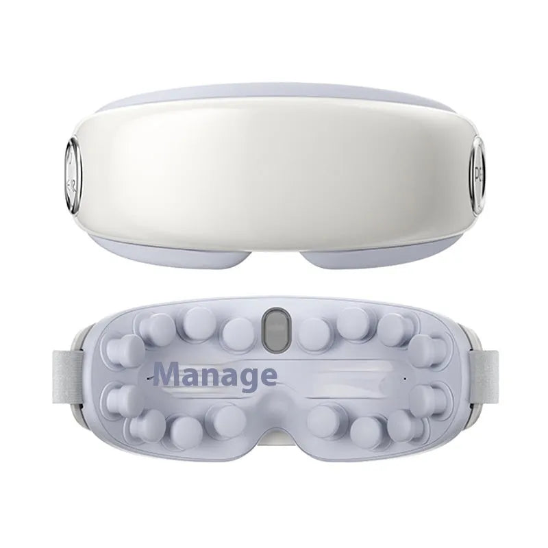 Bluetooth eye massager hot compress device in green, ink grey or purplish grey colour with steam moisturising function