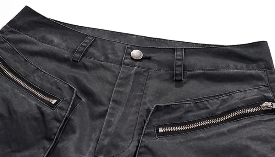 Retro three-dimensional keel casual pants in solid colour rayon fabric for men summer sports