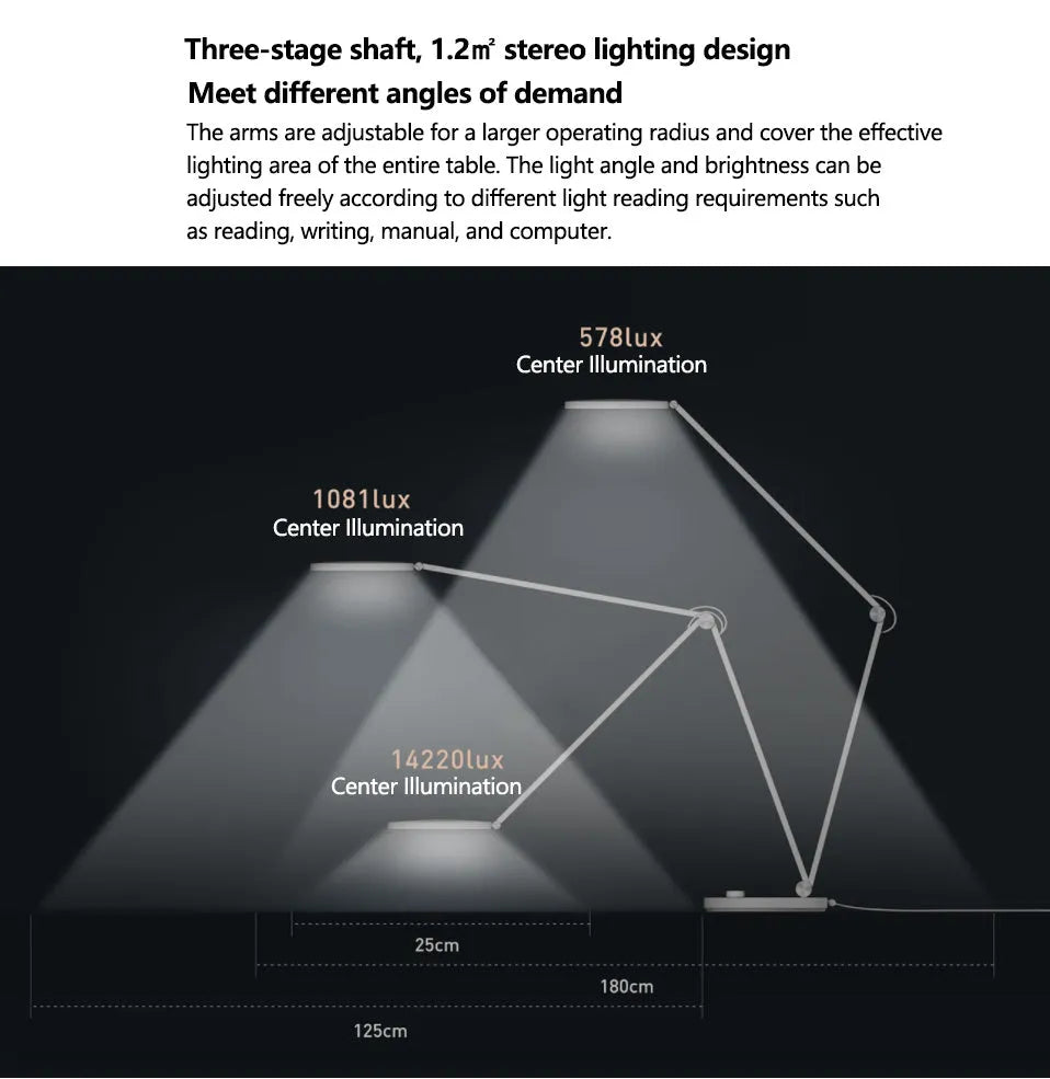 ProLED folding intelligent eye protection table lamp on a desk, with adjustable colour temperature and Wi-Fi Bluetooth connectivity