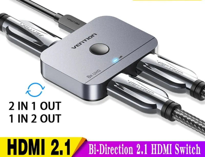 Alloy cable separator HD computer audio video two-way conversion device in Gray colour
