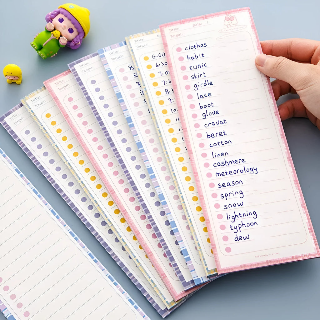 Ins Wind long note pad with 50 sheets 80g paper 91x256mm double tape paper cover