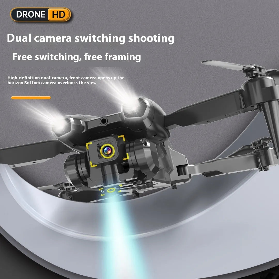 Black S138 carbon fibre folding drone with dual cameras for obstacle avoidance aerial photography