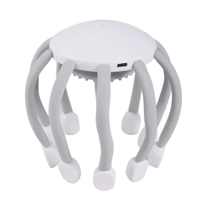 USB-powered electric head massager with multiple vibrating nodes for scalp relaxation