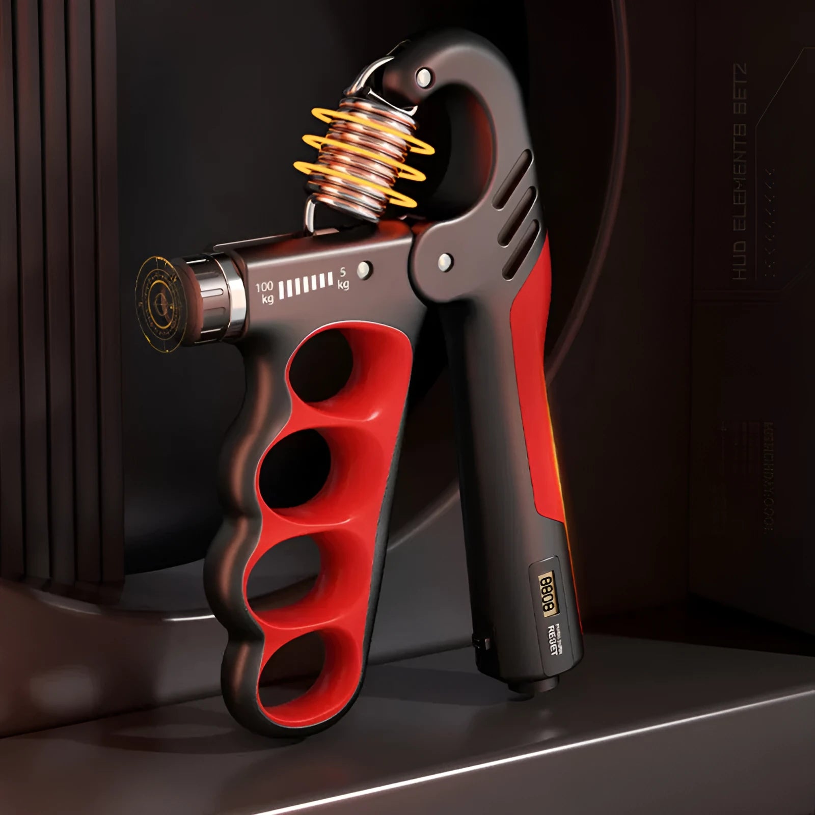 Electronic count spring grip with digital display in orange colour option