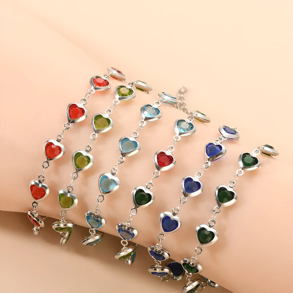 Devil's Eye geometric stainless steel bracelet with electroplated finish in colourful, blue, green, and red colour options.