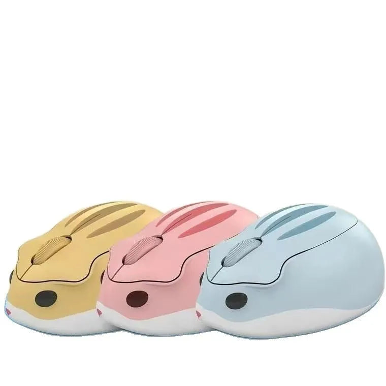 Bluetooth wireless mouse with silent click in yellow, pink or grey colours