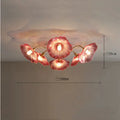 Creative flower design ceiling lamp with multiple flower heads in white or purple colour options