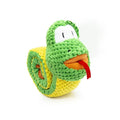 Squeak dog puzzle toy in frog, snail, or snake design with foraging holes