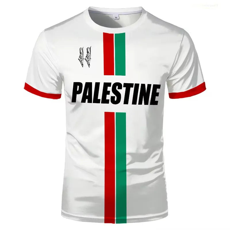 3D printed football T-shirt with stereoscopic pattern in street fashion style