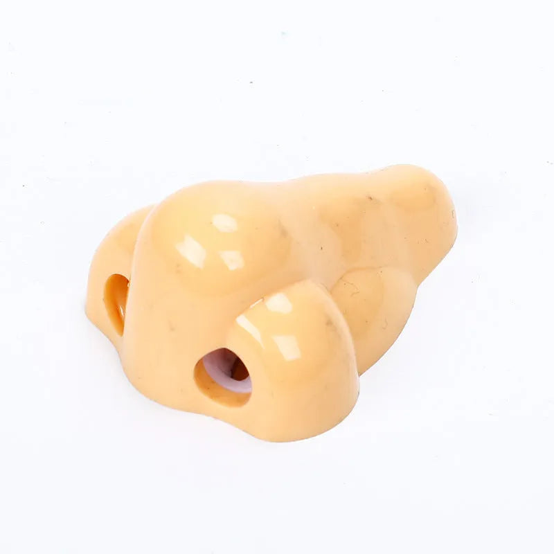Flesh colour plastic pencil sharpener with big nostril design and geometry shape for student stationery