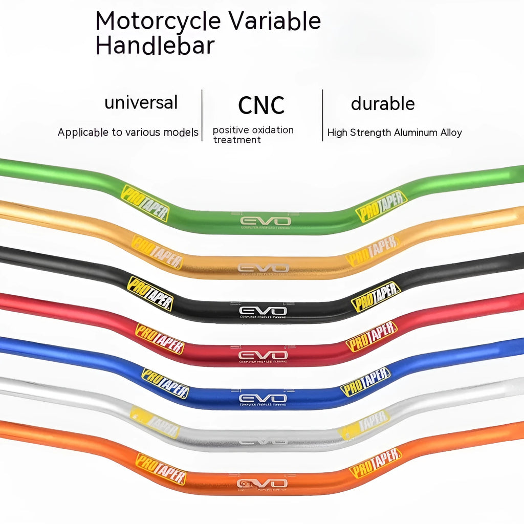 28mm orange aluminium scrambling motorcycle handlebar showing 80cm width and 10cm rise.