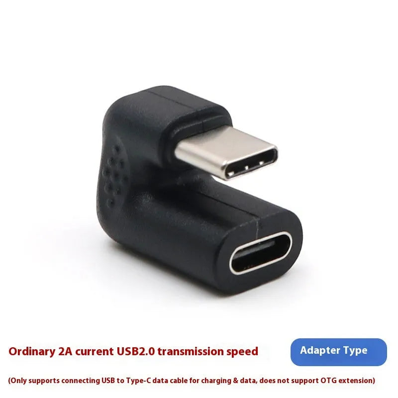 USB-C male to female adapter extension cable with four U-bend adapters for smartphone and computer connectivity