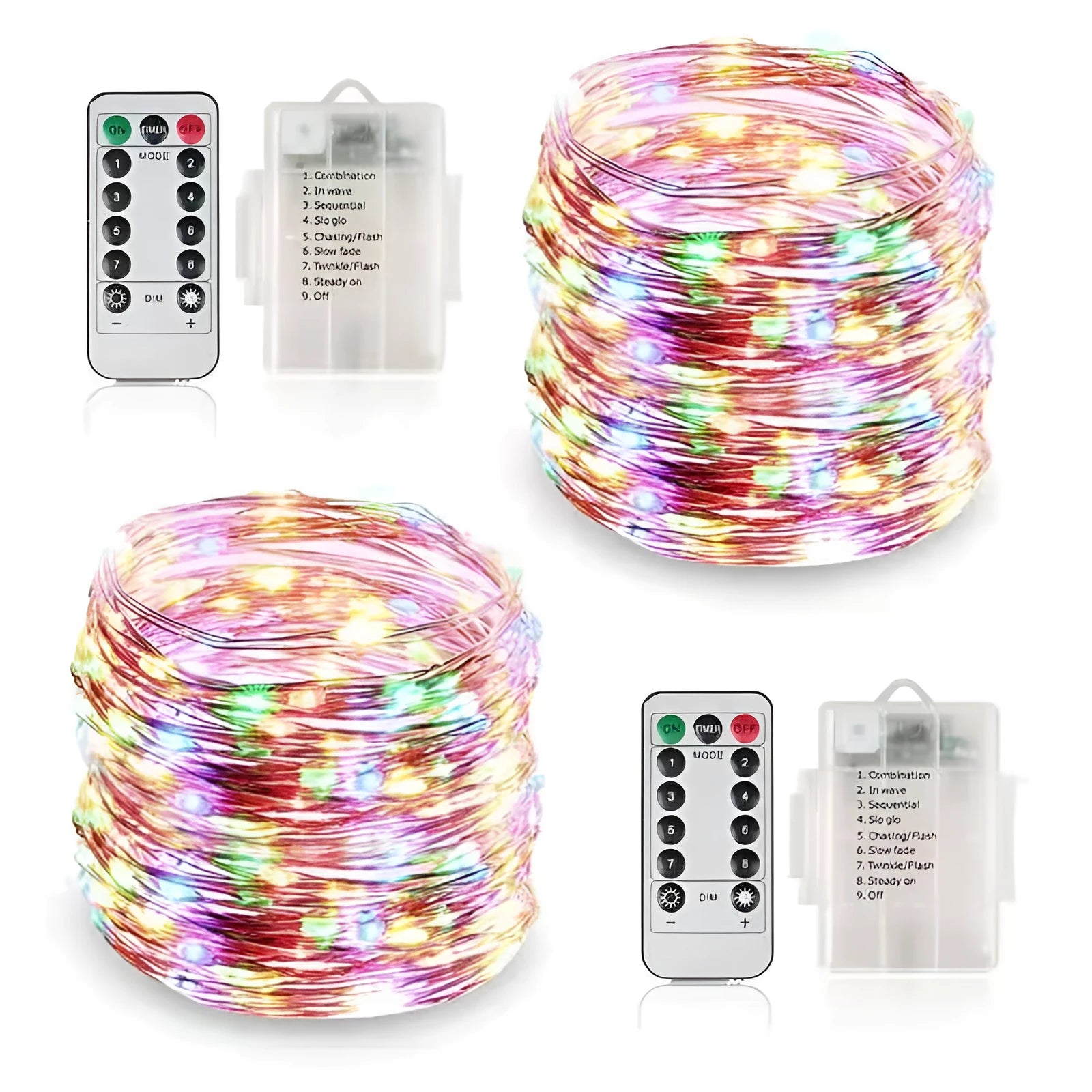 12-metre copper wire LED string light with 120 lamps in multiple colour options