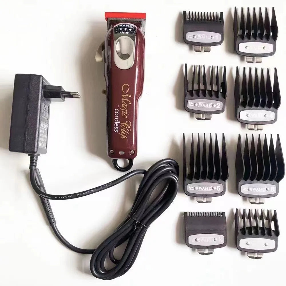 USB rechargeable hair clippers with stainless steel cutter head for adults and children.
