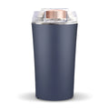 Blue mini flour mill and grinder machine for making seasoning powders on a kitchen counter.