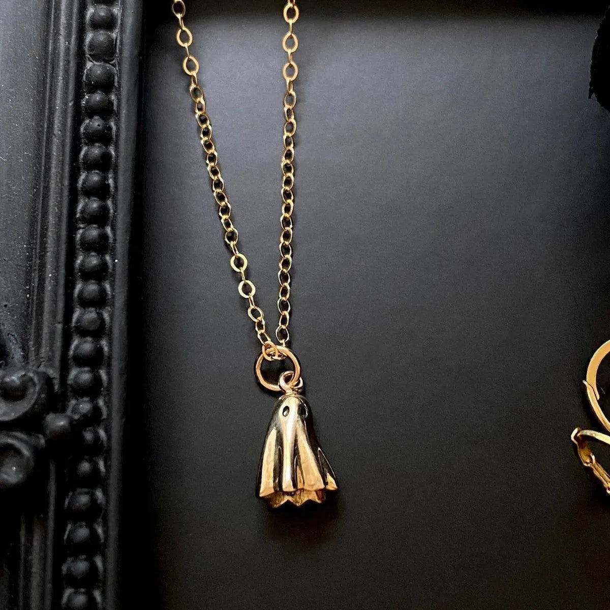 Ghost pendant necklace with titanium steel symbol on twisted stainless steel chain