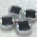 Colourful solar-powered LED hub decorative light for car or motorcycle wheels with 15 flash modes.