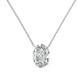 S925 sterling silver necklace with oval ice flower geometric pendant in platinum or gold finish