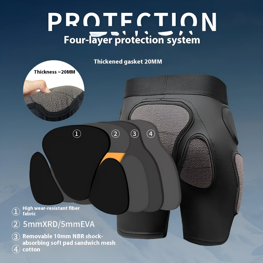 X-ray diffraction ski protective hip pads and knee pads for winter sports cushioning.