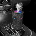 Car-mounted air purification humidifier with USB cable in choice of seven colours including black, blue, green, pink, red, and white