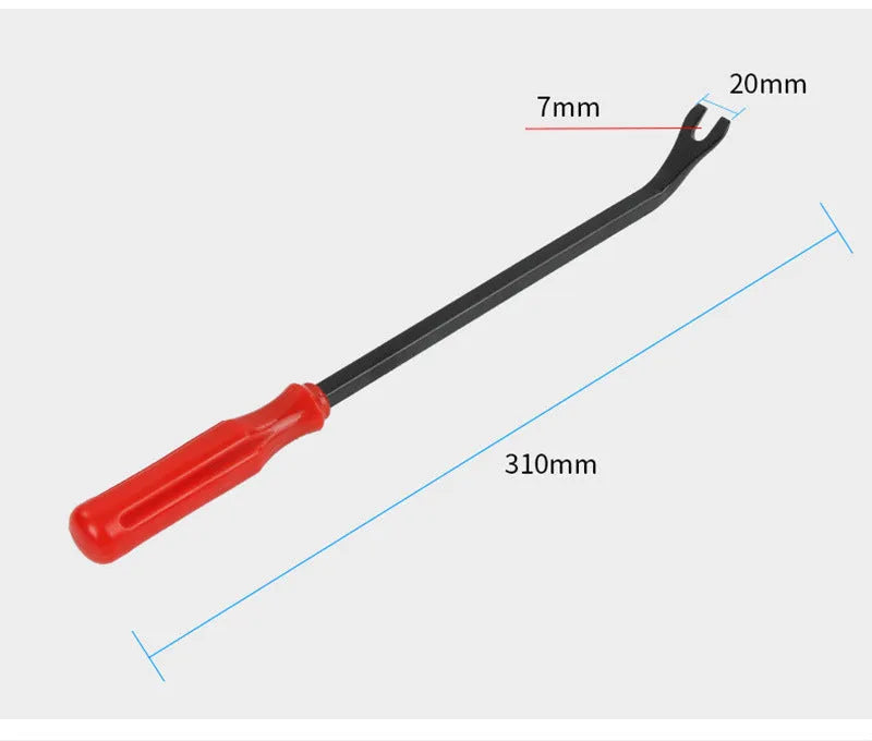 Red handle automotive clip driver for General Motors door panel nailing