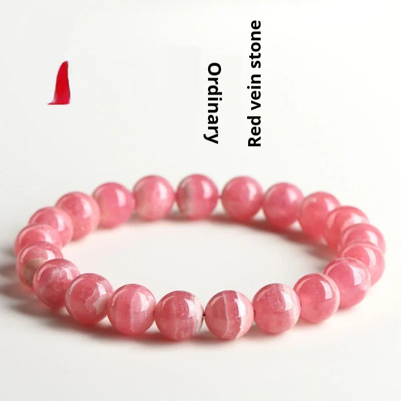 Women's red crystal bracelet with geometric stone beads and longevity lock fastening