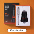 Student automatic suction pen set with 40ml refill cartridge, choice of 0.38mm or 0.5mm nibs, and black, blue-black, or blue ink