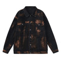 Fashion holes denim clothes jacket for men in black cotton street style