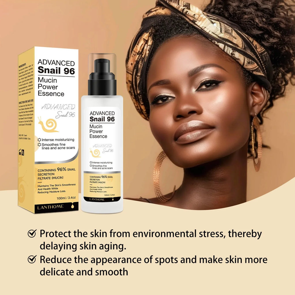 100ml snail secretion facial serum bottle with hydrating essence liquid for face and neck skincare