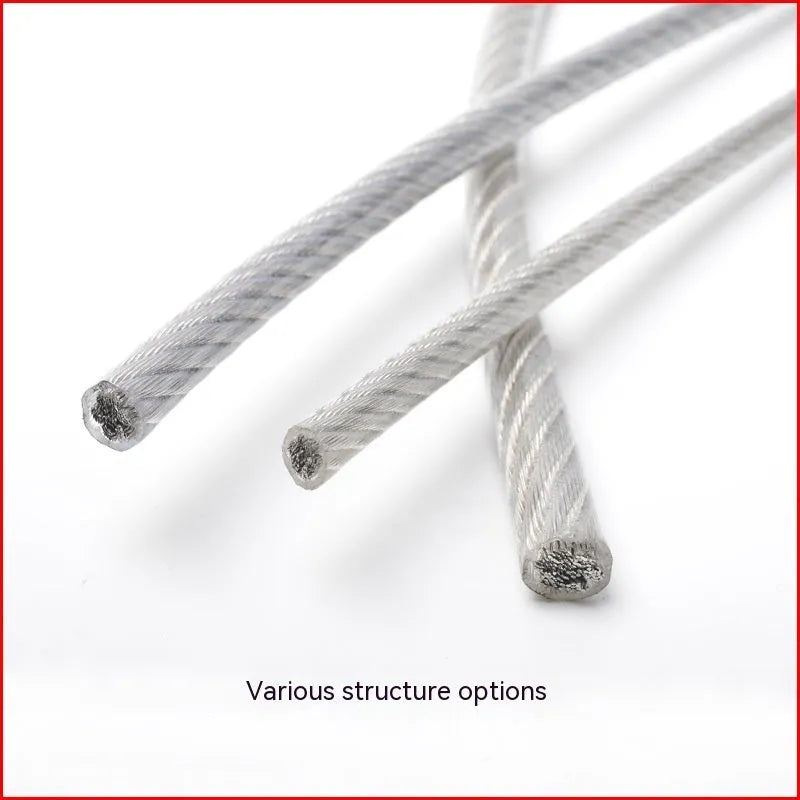 304 stainless steel invisible anti-theft security wire coil showing flexible coated rope construction