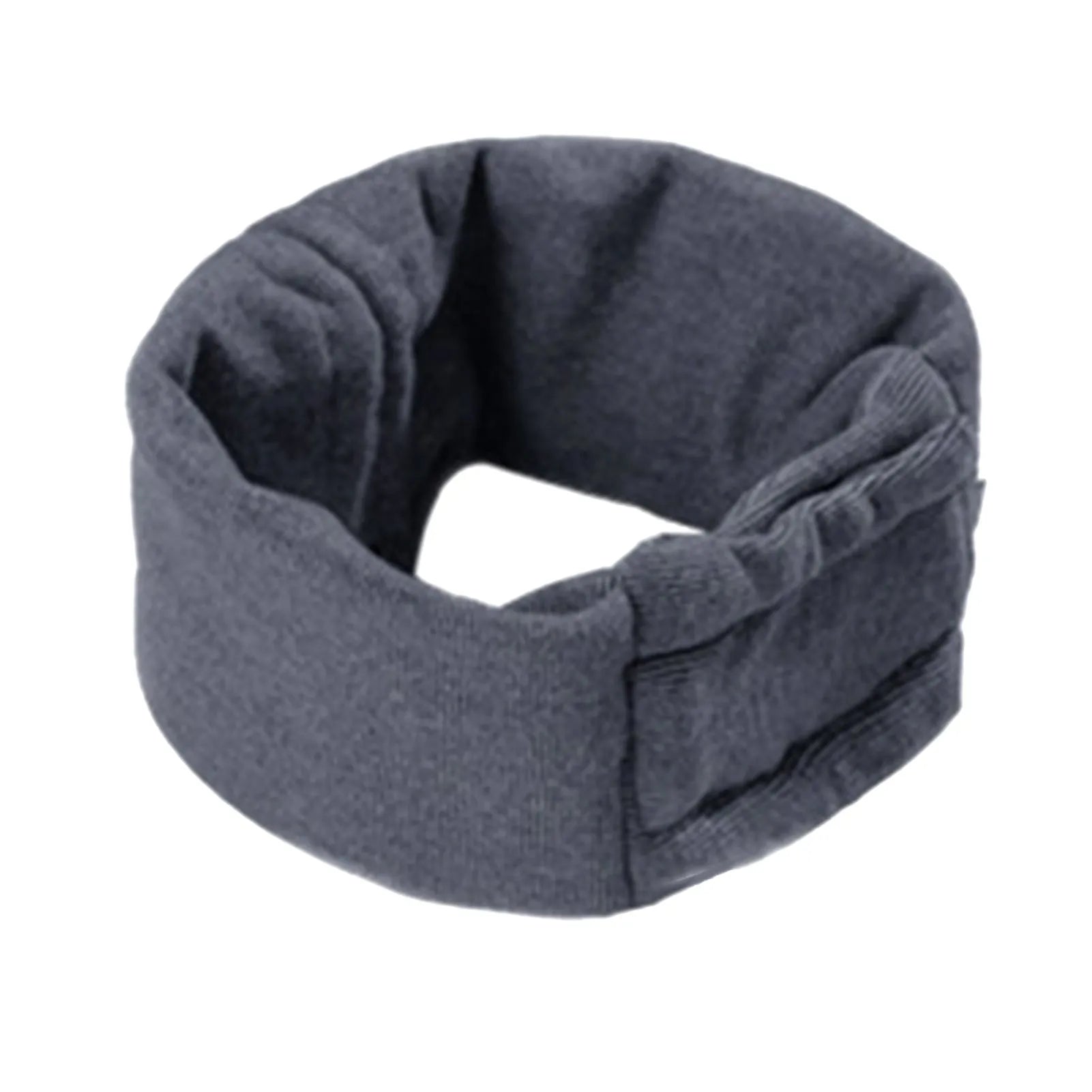 Black noise reduction dog hoodie covering ears and head, polyester fabric, used for calming anxiety and feeding hygiene