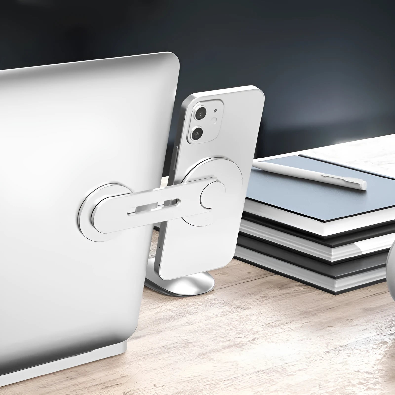Tesla magnetic car phone holder showing aluminium alloy construction with 180-degree flip mechanism