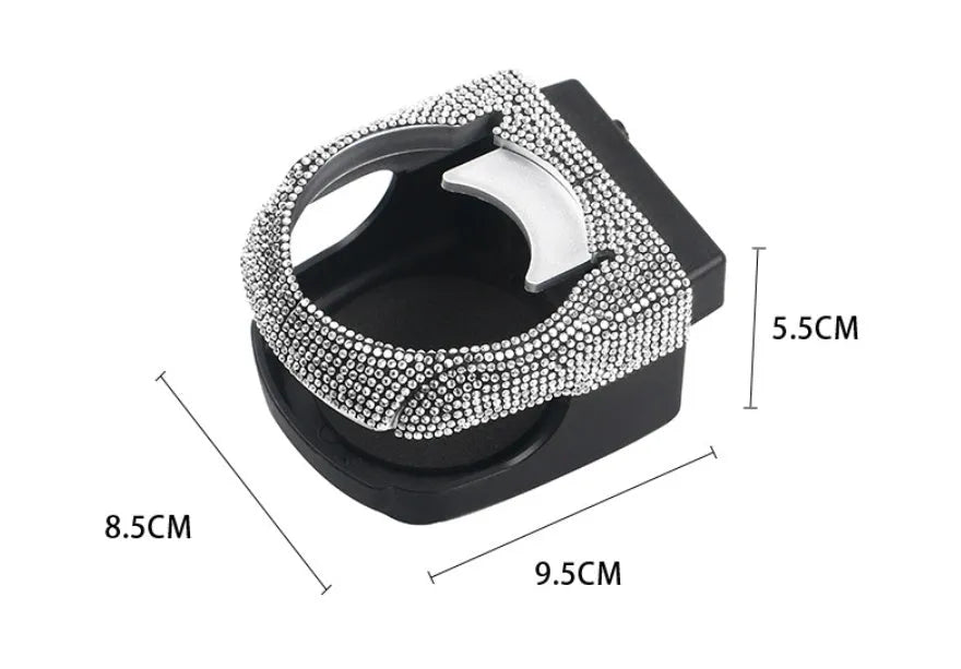 Sparkling rhinestone car air vent cup holder in choice of seven colours