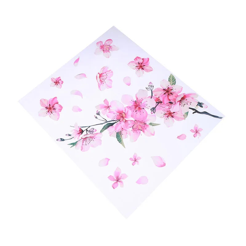 PVC cherry blossom car vinyl sticker in two size options for vehicle decoration.