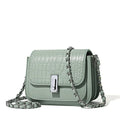 Women's light luxury chain shoulder bag in soft PU leather with horizontal square design