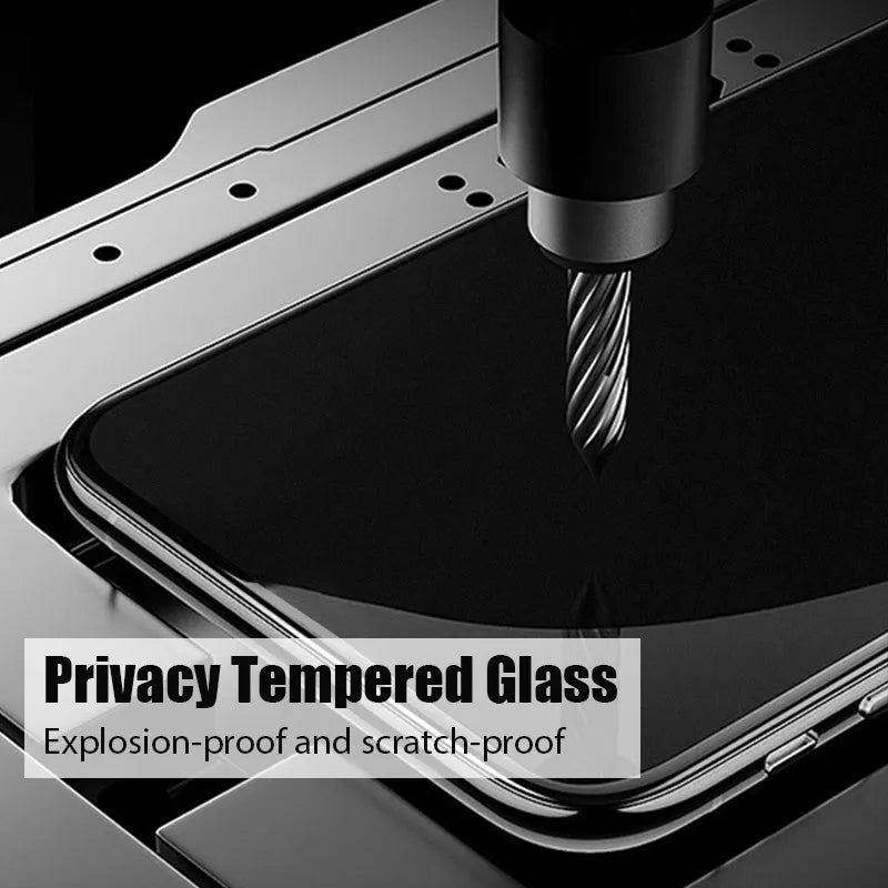 Anti-spy screen protector for Poco and Redmi mobile phones showing privacy filtering effect