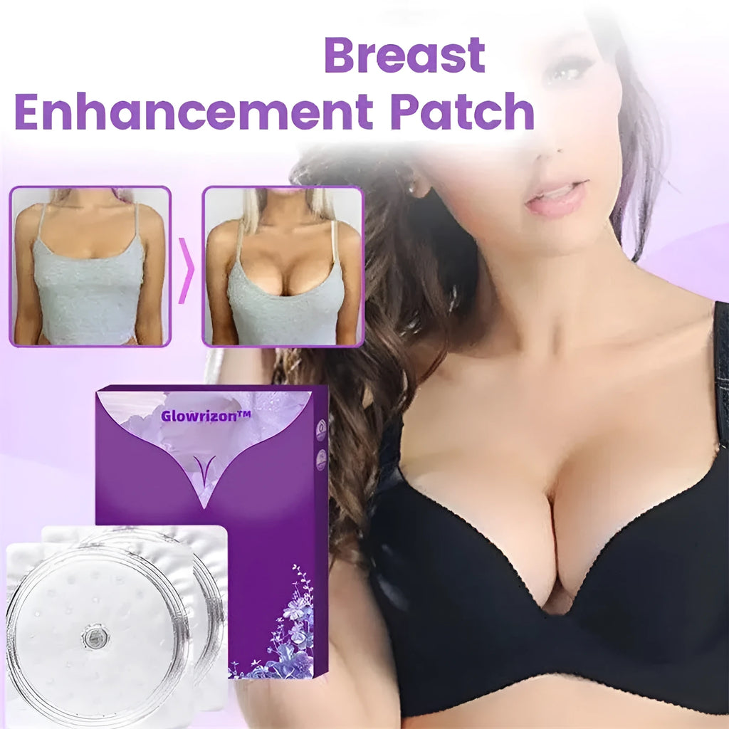 Pair of chest tightening patches for breast enhancement cosmetic application