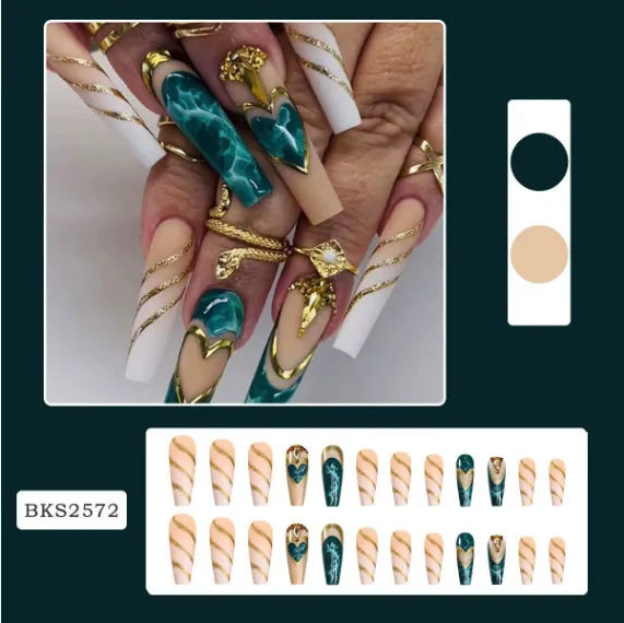 Ballet wave line detachable nail stickers with jelly glue in 24 and 96 piece packs, colour W067 wave line